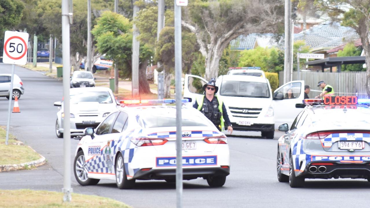 Police at the scene of the crash on Richmond Drive in Wilsonton about 11am on Tuesday, October 10 2023.