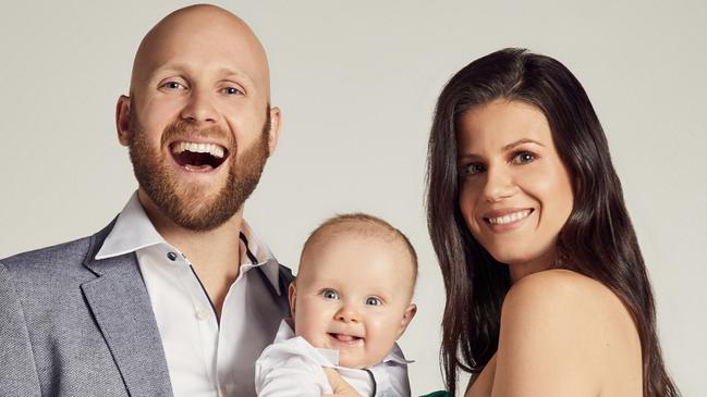 Gary Ablett Jnr with his wife Jordan and son Levi celebrate Father's Day 2019 in a shoot for Bardot and Bardot.