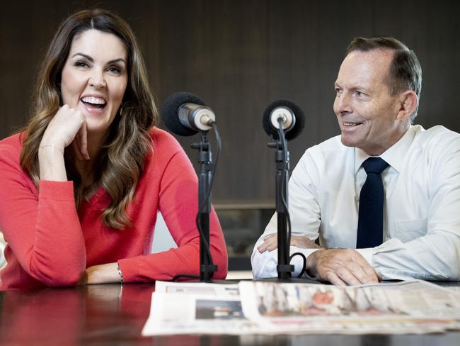 Tuesday 4th July 2023.  The Australian.  Former Prime Minister Tony Abbott, with his former Chief of Staff Peta Credlin doing a podcast together.Photograph by Arsineh Houspian.