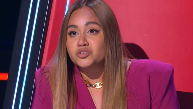 Jess made her pitch for Faith through tears after the heartfelt performance. Picture: Channel 7.