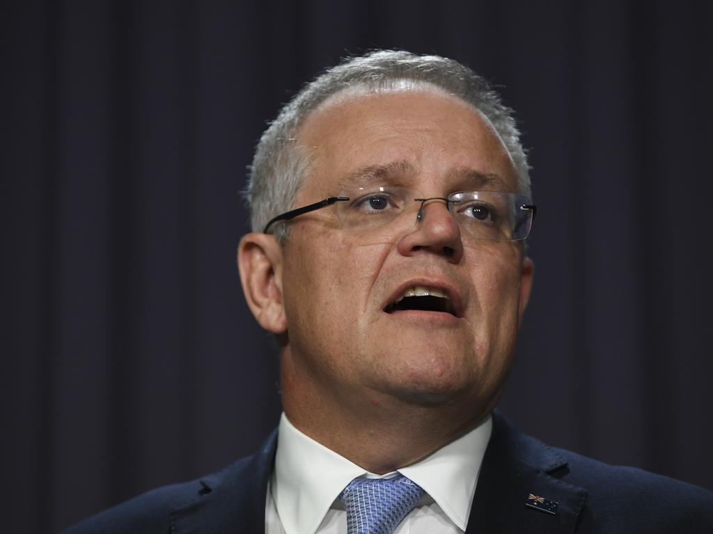 Australian Prime Minister Scott Morrison has announced government funding for coronavirus. Picture: Lukas Coch/AAP