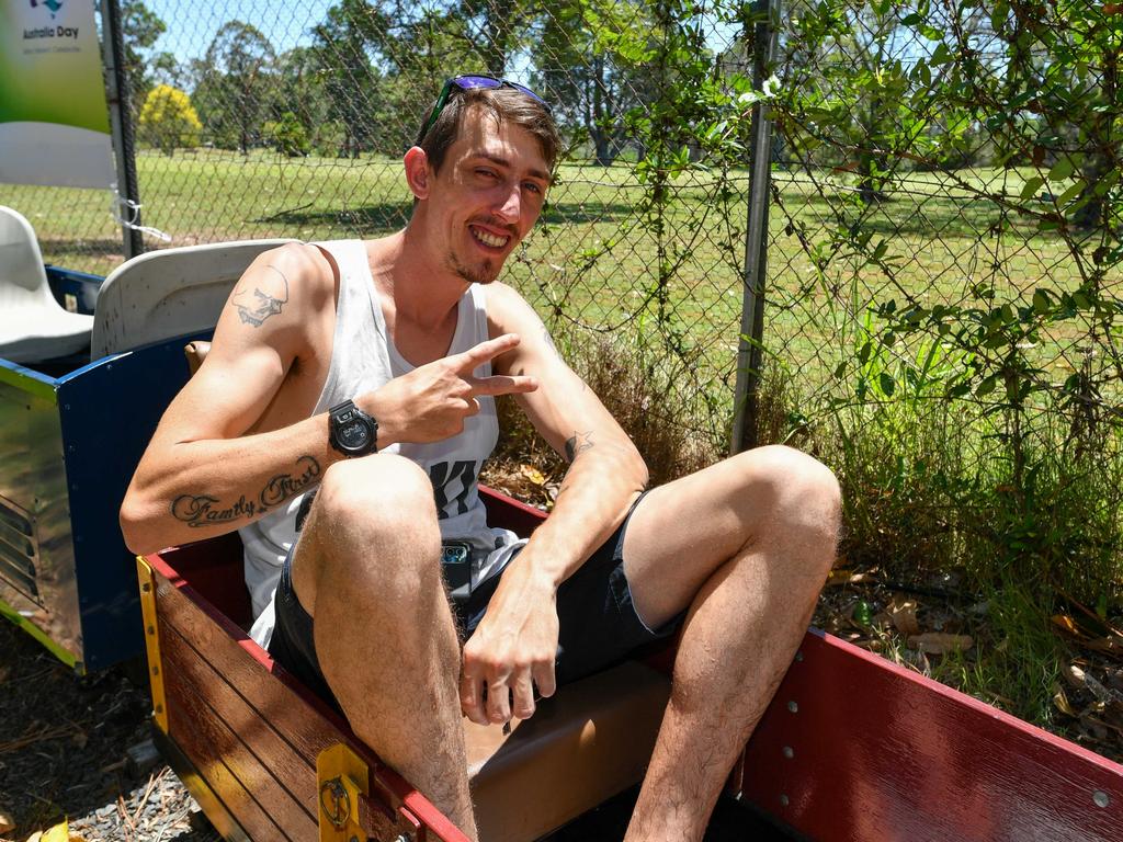 Australia Day celebrations prove big kids love train rides too, Thomas Sonnex of Casino at the Mini Trains in Casino.