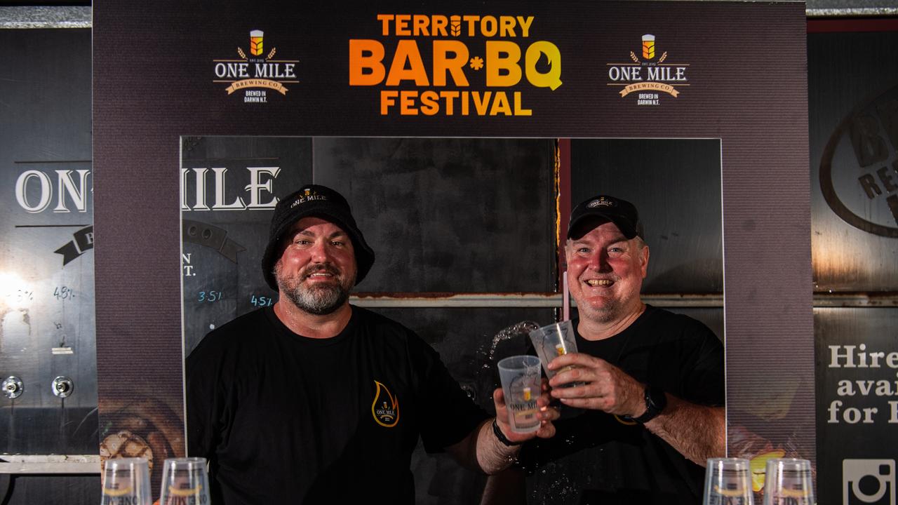 Stuart Brown and Bardy Bayram of One Mile Brewery are celebrating their 10th anniversary with a barbeque festival at the Darwin Showgrounds. Picture: Pema Tamang Pakhrin