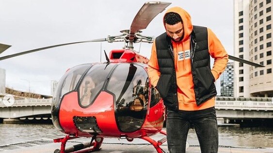 Simmons charted a chopper in Melbourne.