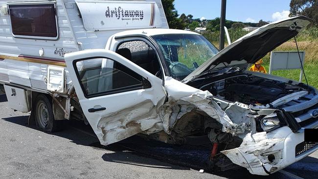 Two cars were written off after a crash on Maroondah Highway Coldstream on December 4. Picture: Coldstream CFA Facebook