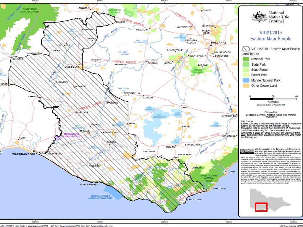 The land area that the decision covers. Picture: Federal Court of Australia