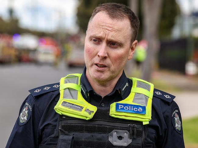 Victoria Police Acting Inspector Matt Flood says the exact of the explosion remains unknown. Picture: Ian Currie