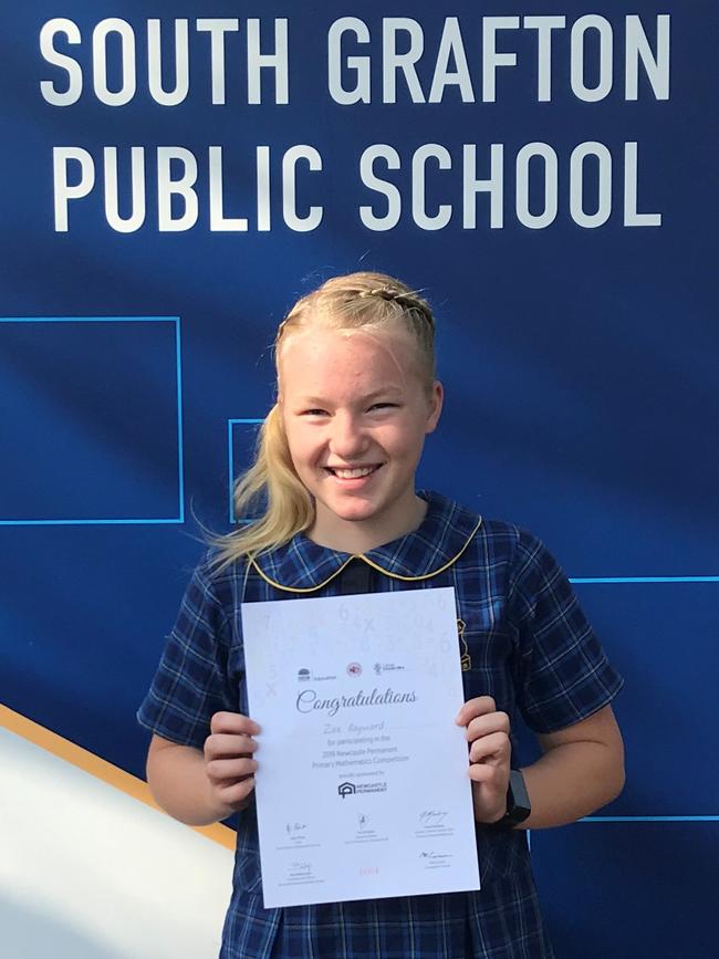 South Grafton Public School Year 5 student Zoe Rayward achieved outstanding results in the 2019 Newcastle Permanent Primary Mathematics Competition.