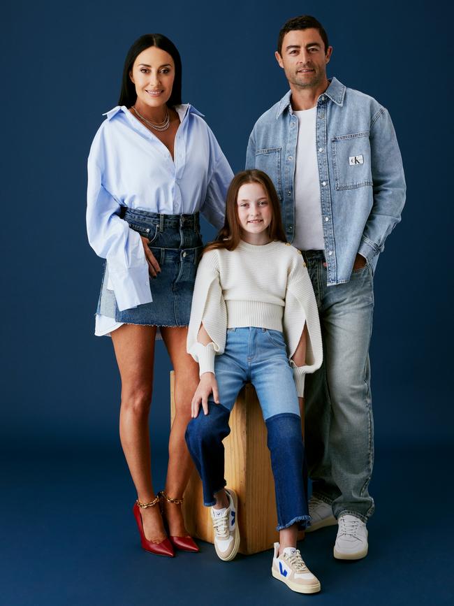 Terry Biviano, Anthony Minichiello and daughter Azura. Picture: Daniel Nadel for Stellar