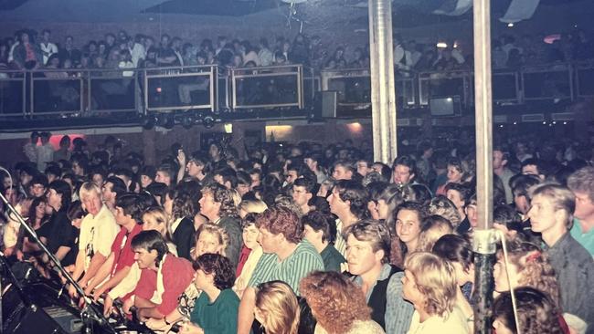 Crowds at Flamingo's Nightclub in 1990s.