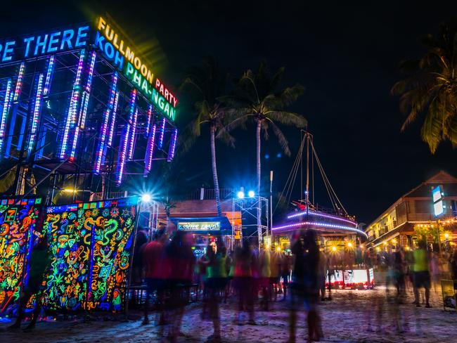 The Full moon party at Haad Rin, Koh Phangan, Thailand. Picture: Istock