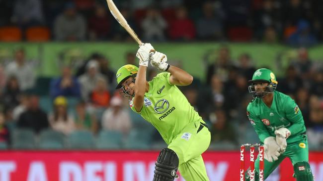 Chris Green batting against the Melbourne Stars at Manuka Oval in late December.