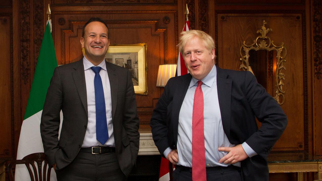 All smiles for the camera. Irish Taoiseach (Prime Minister) Leo Varadkar and Boris Johnson have been trying to nut out a plan. Picture: Noel Mullen/ Irish Government Press Office via Getty Images.