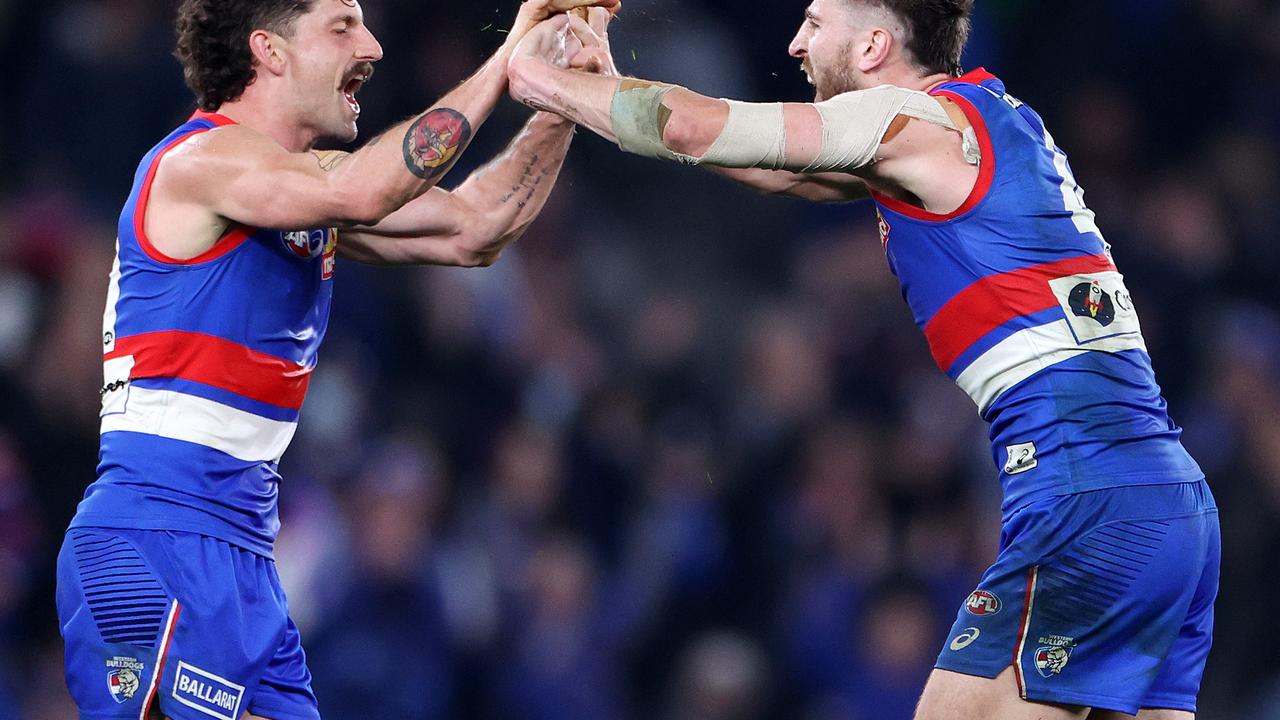 Tom Liberatore and Marcus Bontempelli Picture: Mark Stewart