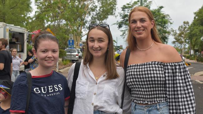 Maggie, Marni and Genie at the Great Australian Bites Australia Day event 2023. Picture: Chloe Cufflin.