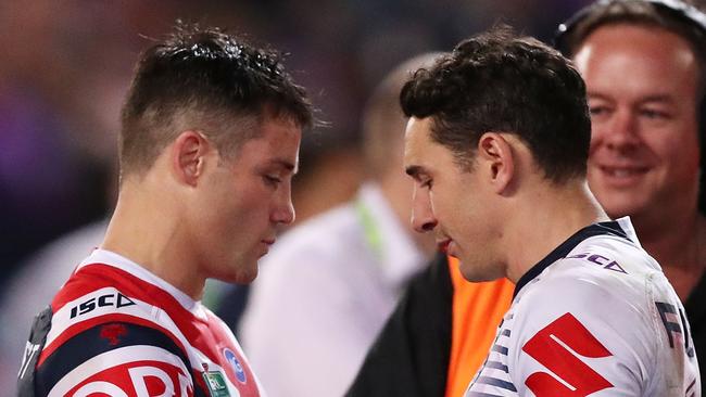 Cronk stands with the giants. Photo by Mark Metcalfe/Getty Images.