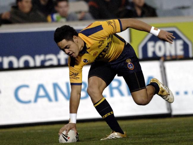 Jarryd Hayne’s debut season in 2006 was special. Picture: AAP Image/Action Photographics/Mark Graham