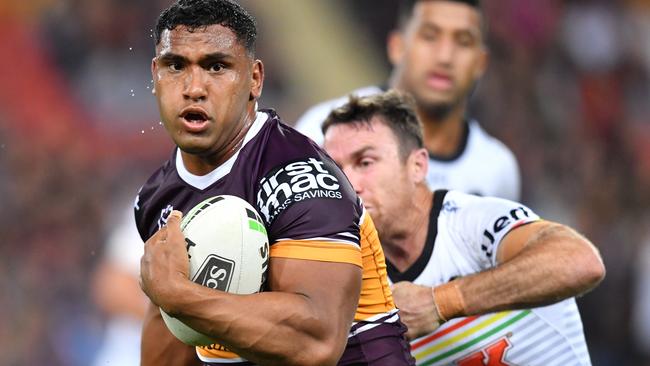 Tevita Pangai Jr could be rubbed out for the rest of the season. Picture: AAP