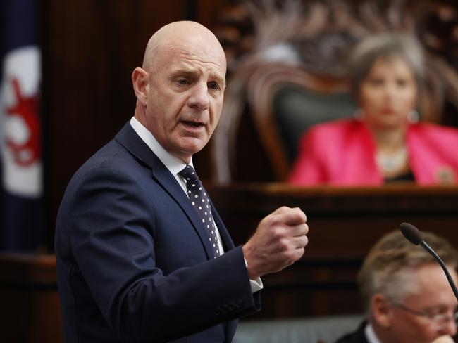 Premier Peter Gutwein during question time in state parliament. Picture: Zak Simmonds