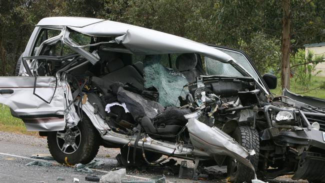 Three-vehicle crash at Latrobe. A 38-year-old Wynyard man was killed instantly when the Mitsubishi Pajero four-wheel-drive (4WD) he was driving was hit by a westbound Nissan truck on the Bass Highway at Latrobe. Picture: Chris Kidd.