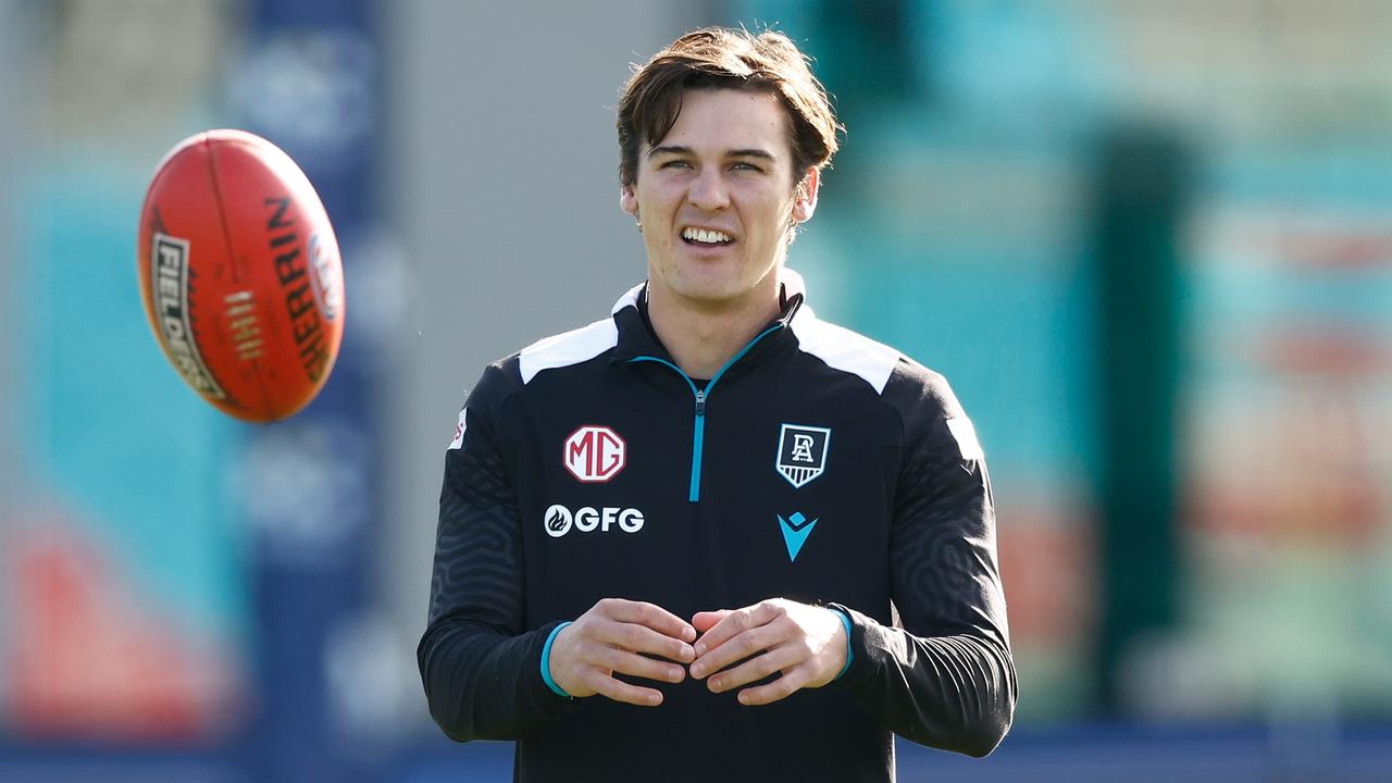 This is the perfect time to pounce on Connor Rozee. Picture: Michael Willson/AFL Photos via Getty Images