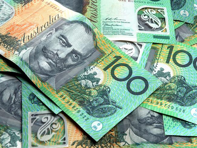 Lots of Australian 100 dollar notes. Australian money cash generic