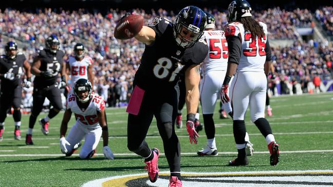 Tight end Owen Daniels after scoring a first quarter touchdown.