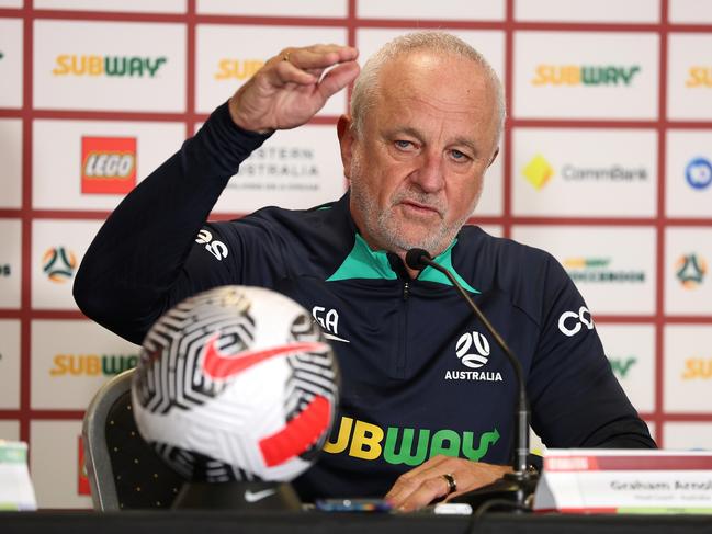 Socceroos coach Graham Arnold’s contribution to football in Australia has been recognised with the renaming of an oval in his honour. Picture: Paul Kane/Getty Images