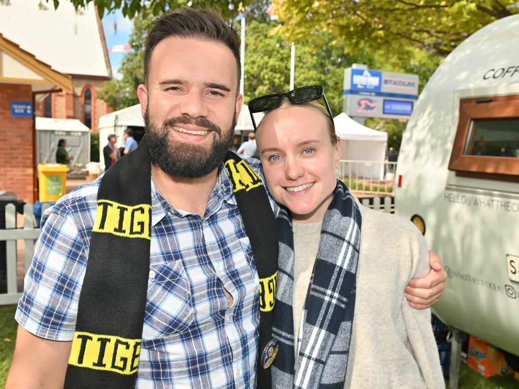 Footy fans enjoying the Norwood Food and Wine Festival on Sunday. Picture: Brenton Edwards