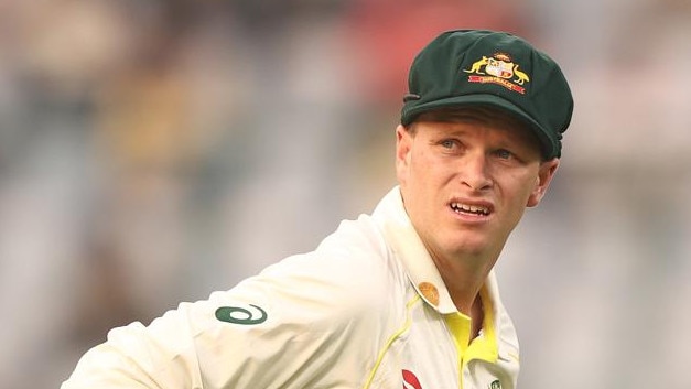 DELHI, INDIA - FEBRUARY 17: Matthew Kuhnemann of Australia looks on during day one of the Second Test match in the series between India and Australia at Arun Jaitley Stadium on February 17, 2023 in Delhi, India. (Photo by Robert Cianflone/Getty Images)