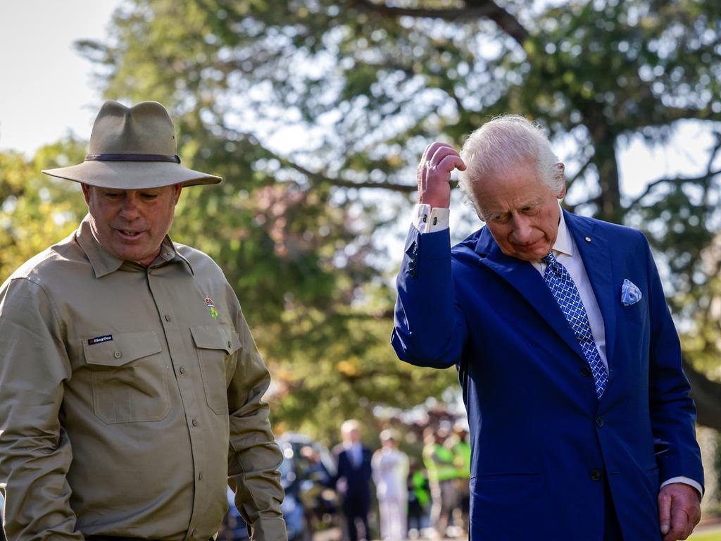 King Charles III arrives to plant a tree at Government House in Yarralumla. Picture: Getty