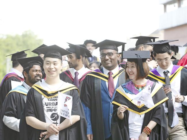 Town and Gown at the UTAS Graduation, Launceston. PICTURE CHRIS KIDD