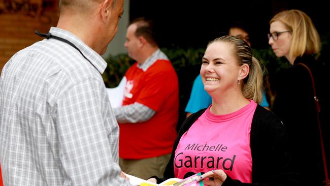 Michelle Garrard, pictured during prepoll at this year’s State Election where she ran as a candidate, has made serious allegations against a Liberal councillor.