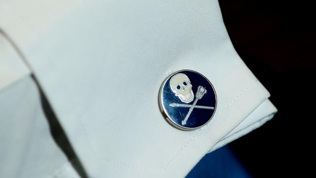 The ‘deadhead’ cufflinks worn by Mr Robert. Photo: Kit Wise