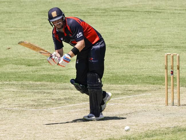 Malvern skipper Michael Beer clips a ball through mid-wicket against Brighton. Picture: Valeriu Campan