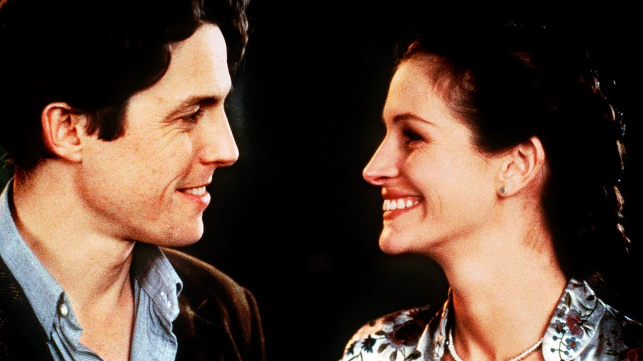 Hugh Grant with Julia Roberts in Notting Hill.