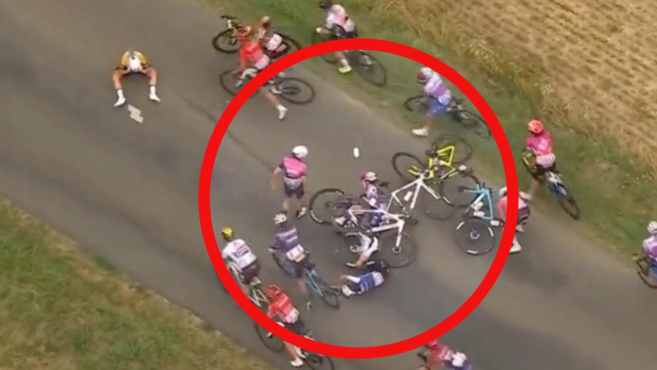 A horrific crash marred the latest stage of the women's Tour de France. Picture: Supplied
