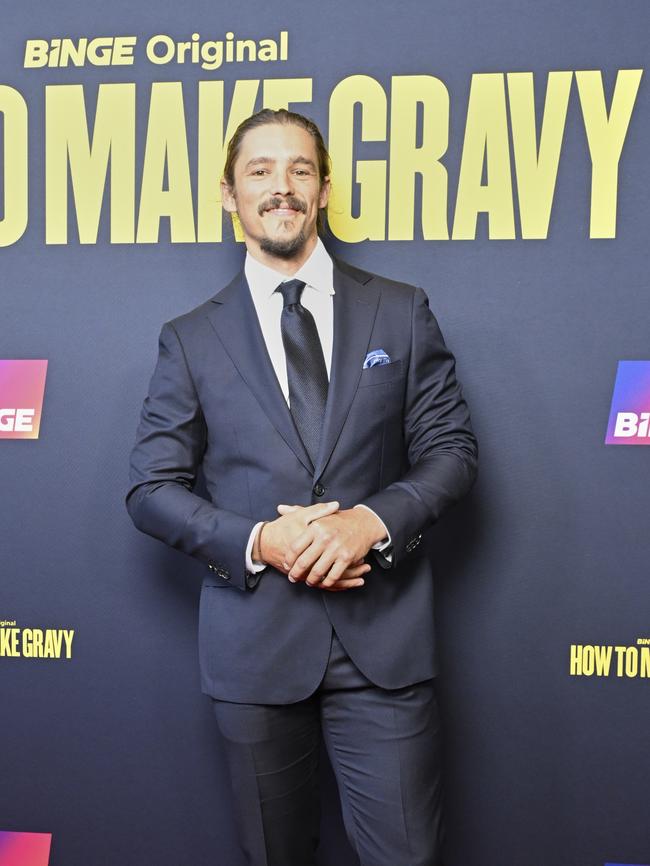 Brenton Thwaites, who plays Joe’s brother Dan in the film, attends the Sydney premiere. Picture: Saverio Marfia/Getty Images