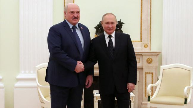 Russian President Vladimir Putin and Belarusian leader Alexander Lukashenko. Picture: Mikhail Klimentyev/ AFP.