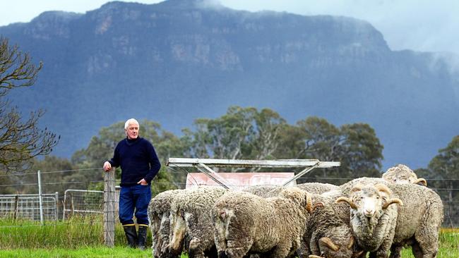 Merino stud breeder John Crawford at his property in Victoria Valley, near Dunkeld, says rural people are ‘jumping mad’ about city-controlled governments forcing bad policy on rural people.