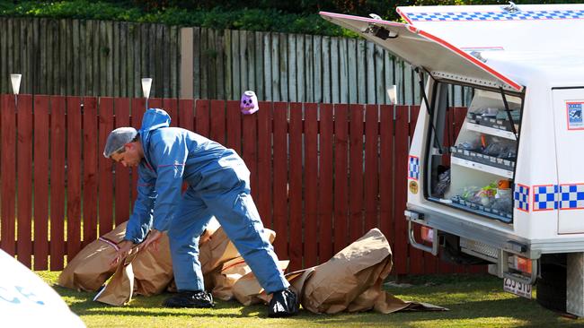 Police at the Caboolture house after emergency services were called in 2016. Picture: Claudia Baxter