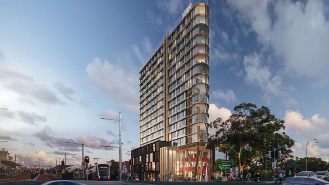 The proposed student accommodation tower in Kingsford.