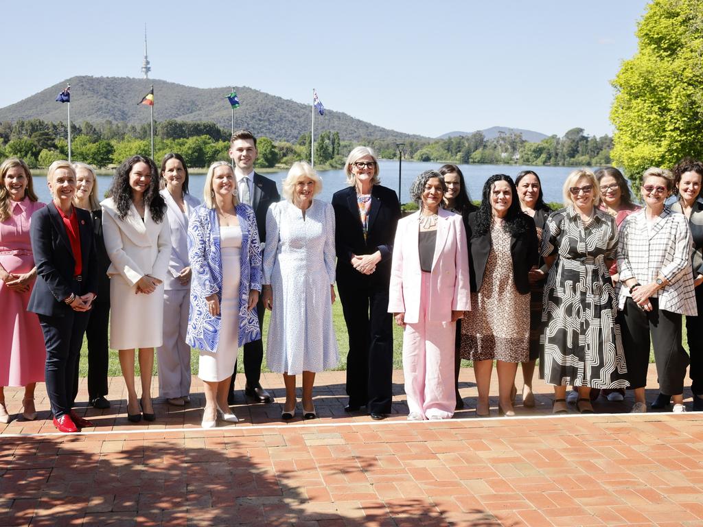 Queen Camilla attends discussion on family and domestic violence in Government House. Picture: NewsWire / David Beach