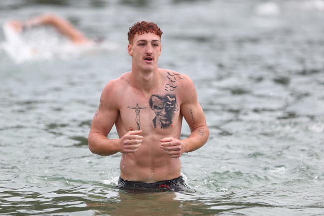 GOLD COAST, AUSTRALIA - JANUARY 23: Matthew Conroy during a Gold Coast Suns AFL training session at Palm Beach Parklands on January 23, 2020 in Gold Coast, Australia. (Photo by Chris Hyde/Getty Images)