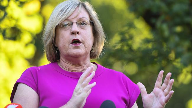 Victorian Police Minister Lisa Neville speaks to the media. Picture: AAP.