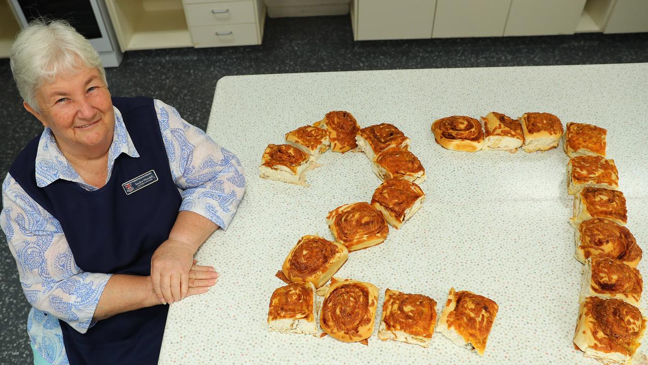 Sandra Woodall is retiring as the Saint Ignatius College canteen manager after 27 years. Picture: Alison Wynd