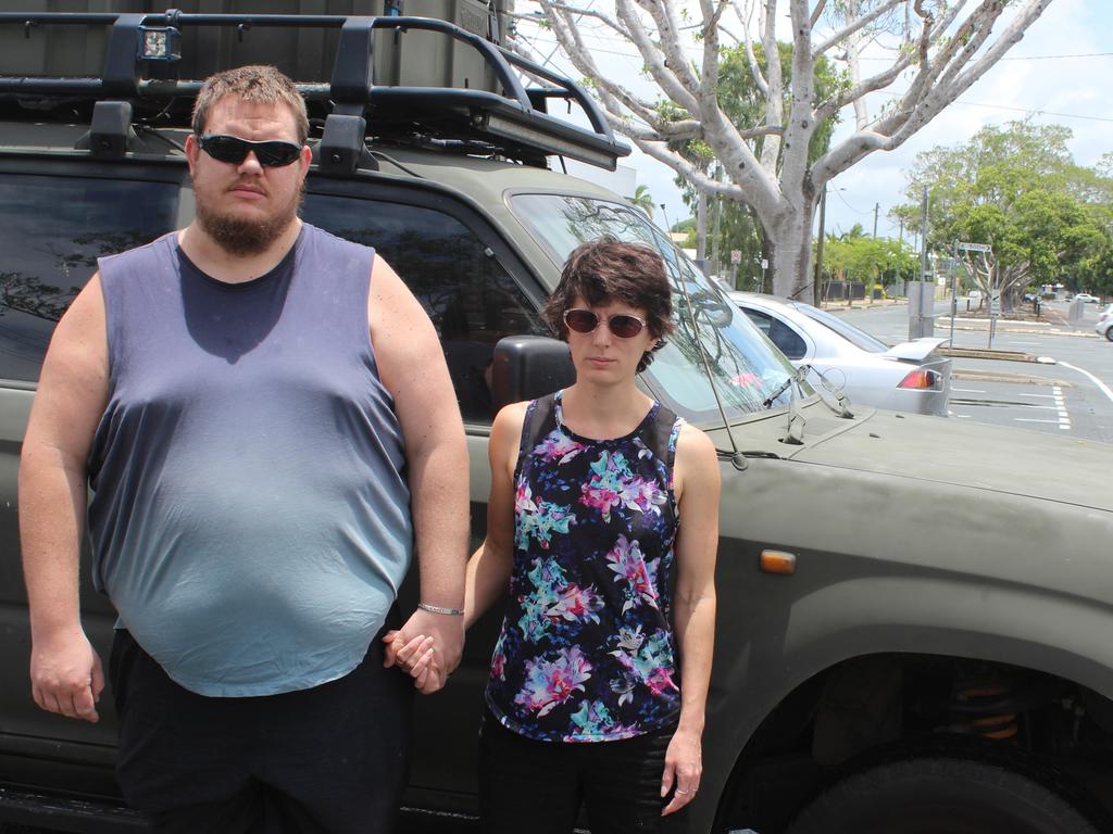 Stephen Chugg and wife Marie Chugg in front of their 1995 Toyota Prado. The homeless couple launched court action to get their caravan back from a local caravan repair business, Pacific Palms RV Caravans. Picture: Andrew Kacimaiwai