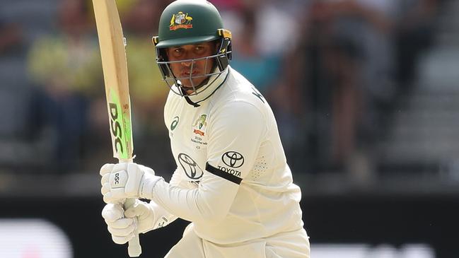 Usman Khawaja sent his message. Photo by Paul Kane/Getty Images.