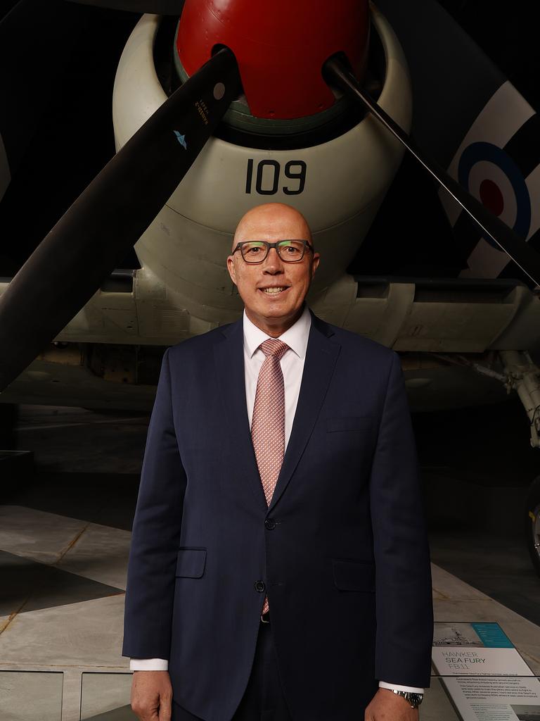 Opposition Leader Peter Dutton at Defending Australia at the Australian War Memorial, Canberra. Picture: Dylan Coker