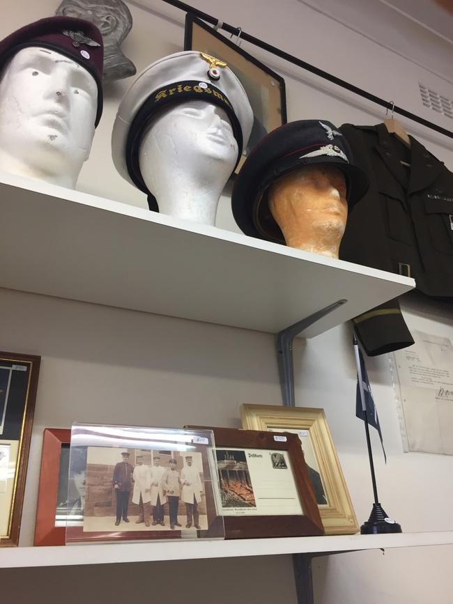 Some of the memorabilia sold by Pascoe Vale's EK Militaria.